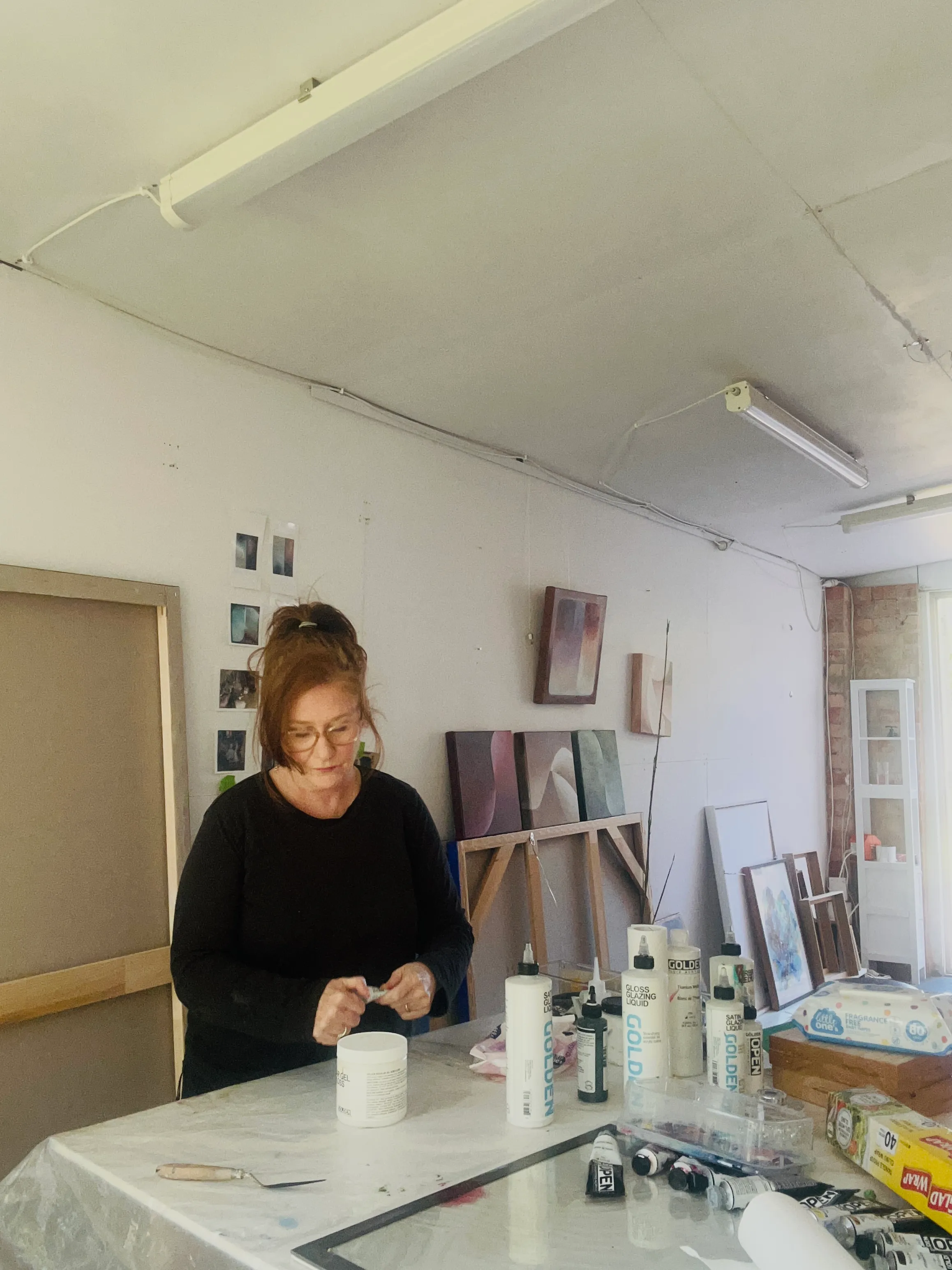 Michele Luminato working in her home studio